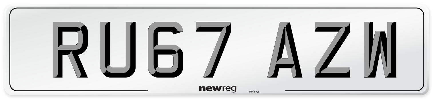 RU67 AZW Number Plate from New Reg
